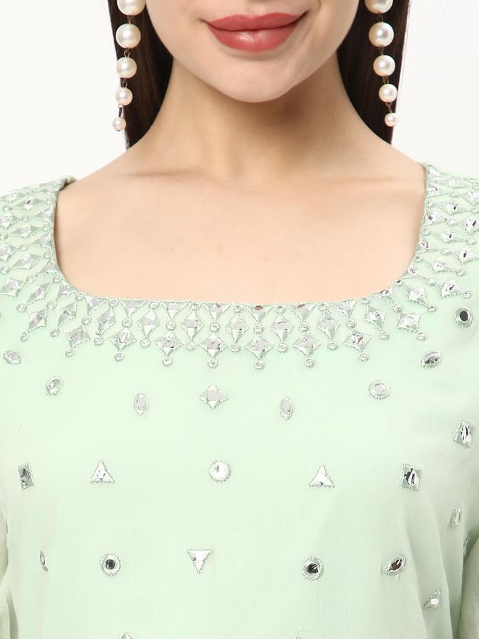 Women Georgette Embellished Tiered Ethnic Dress