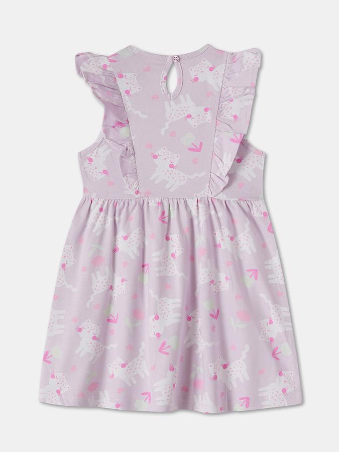 R&B Baby Girls Knee Length Casual Dress with Short Sleeves image number 1