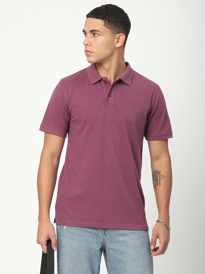 Solid Men Polo Neck T-Shirt