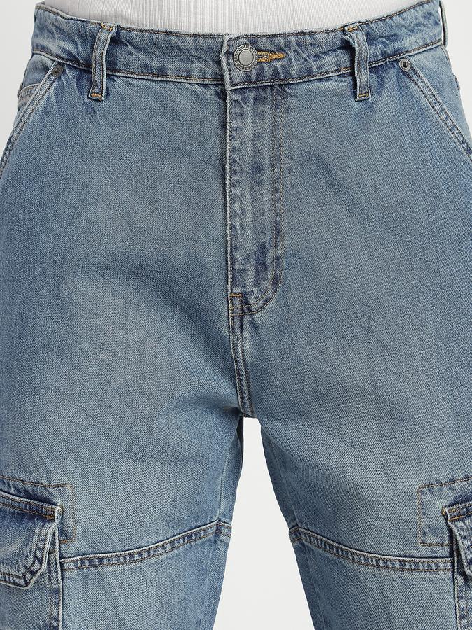 Men Cotton Blend Relaxed Fit Cargo Pants