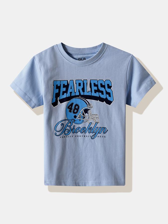 Boys Cotton Regular Fit Crew Neck Graphic T-shirt