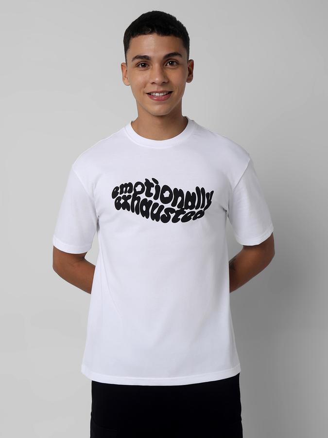 Men Typographic Print Oversized Fit T-Shirt image number 0