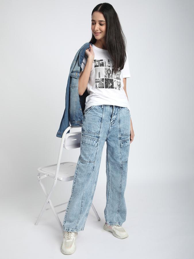 Women Cotton Regular Fit Round Neck Graphic T-shirt