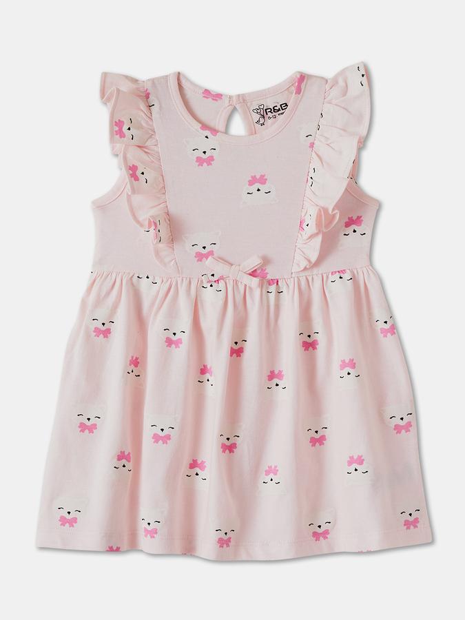 R&B Baby Girls Midi/Knee Length Casual Dress , Short Sleeve