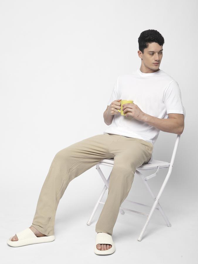 Textured Lounge Pants with Drawstring Waist image number 1