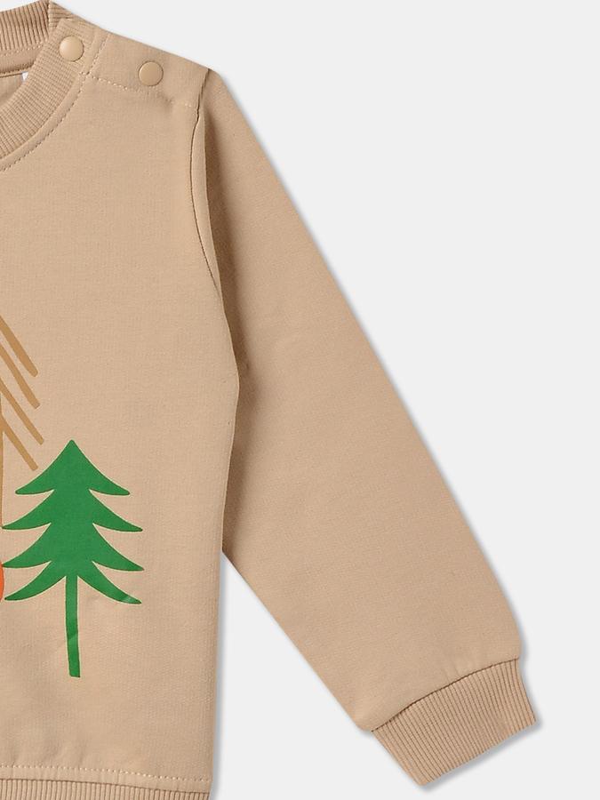 Boys Cotton Relaxed Fit Crew Neck Graphic Sweatshirt