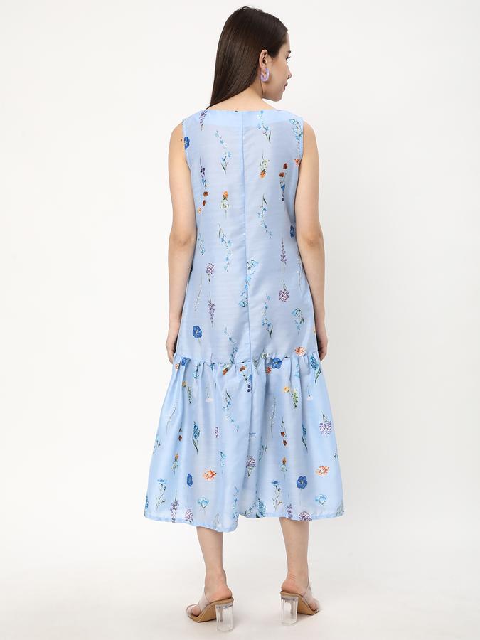 Women Polyester Printed Tiered Ethnic Dress