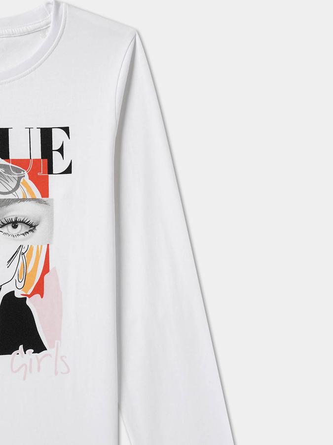 Girls Graphic Print Pure Cotton Regular T Shirt image number 2