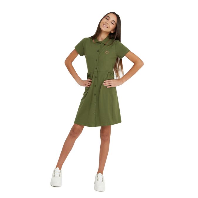 R&B Polo Olive Girls Dress image number 0