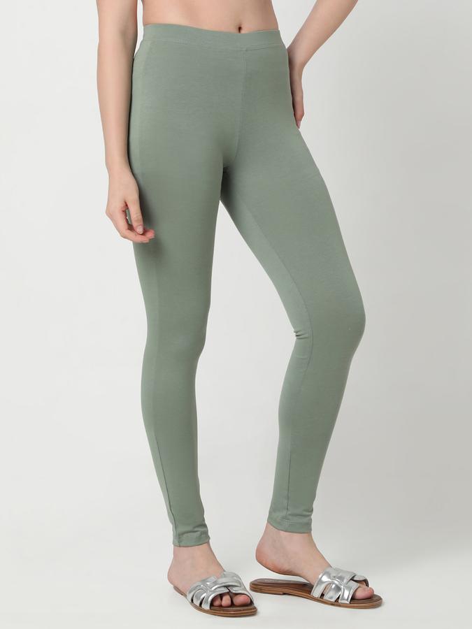 Women Cotton Skinny Fit High Rise Solid Tights
