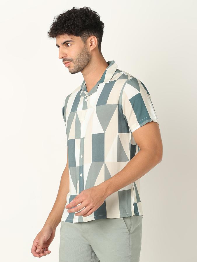 Cuban Collar Shirt with Short Sleeves image number 1