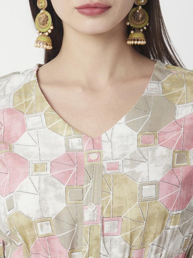 R&B Women's Beige Printed Dress
