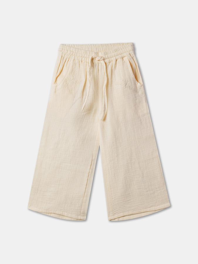 Boys Loose Fit Embroidered Drawstring Waist Trouser
