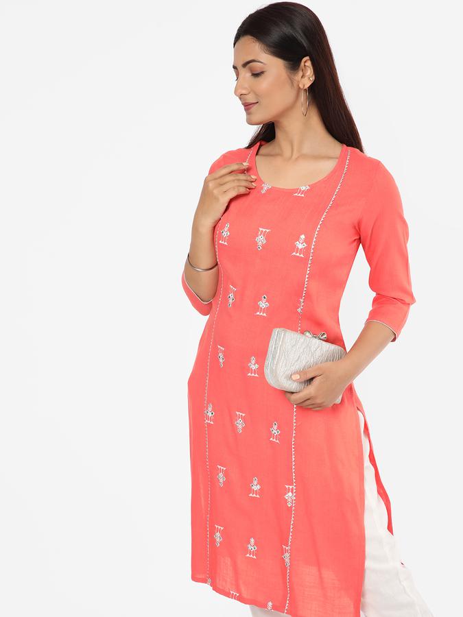 R&B Women Peach Kurta image number 0