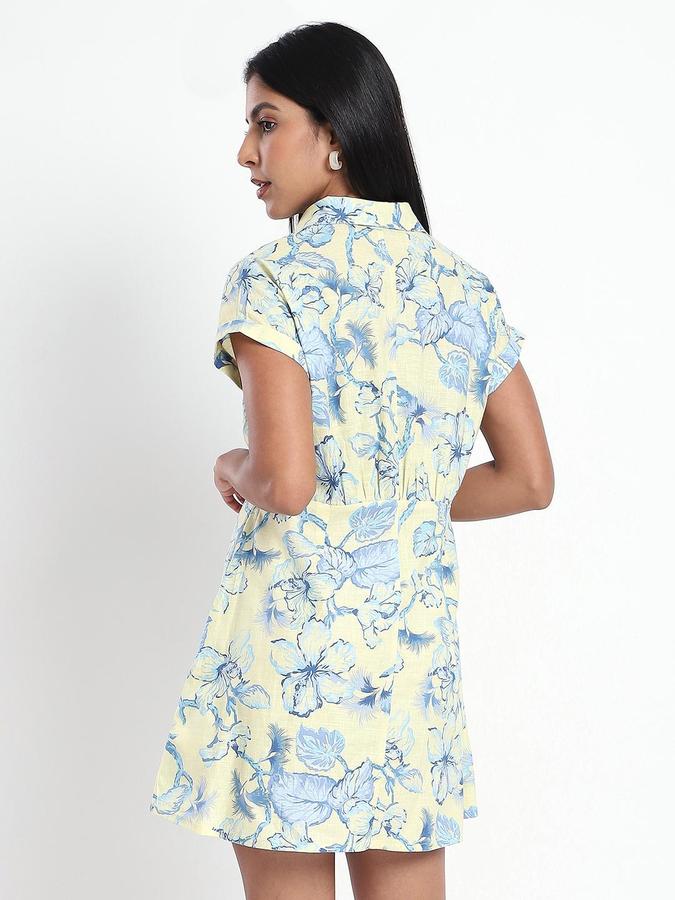 R&B Yellow Printed Women Regular fit Dress