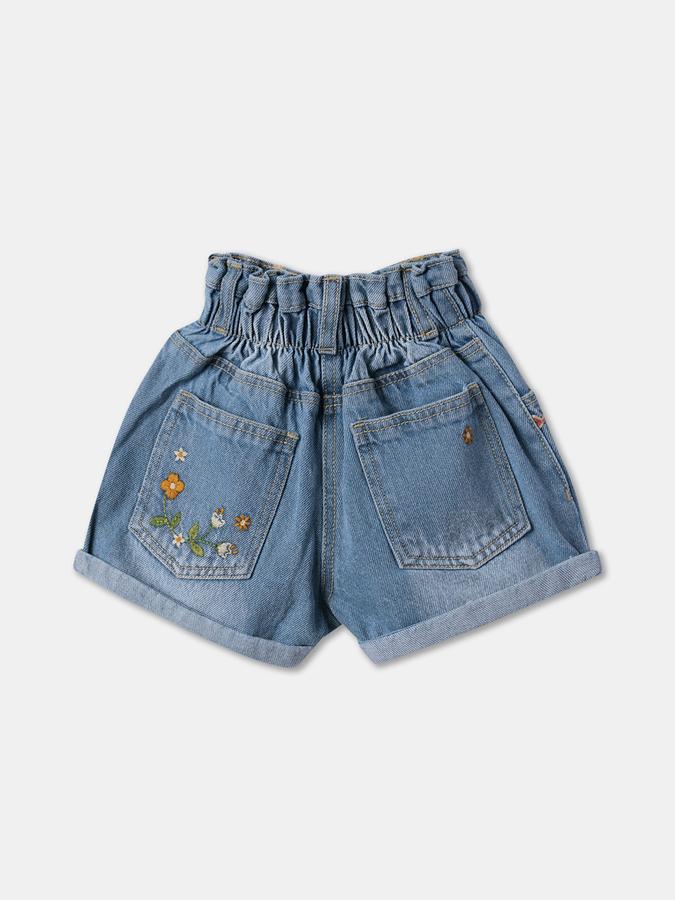 Girls Embroidered Regular Fit Shorts  data-index=