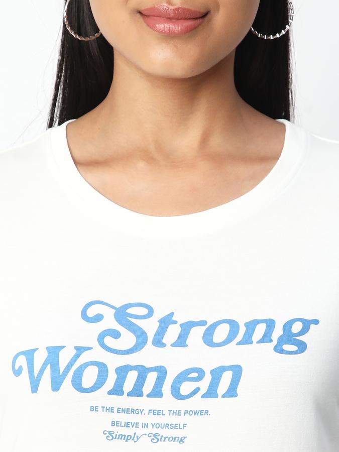 Women Cotton Regular Fit Round Neck Graphic T-shirt