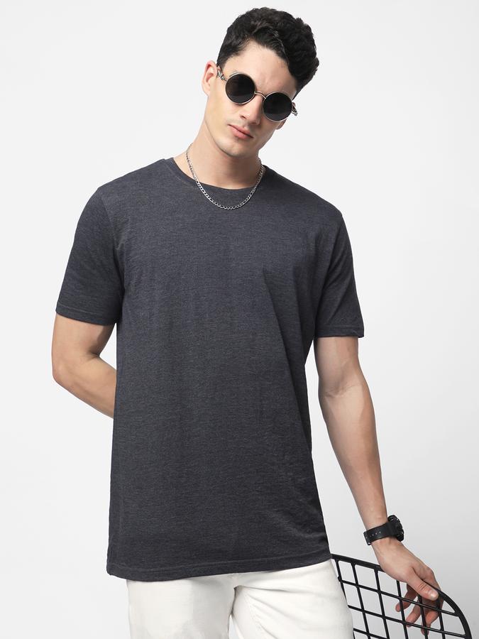 R&B MEN'S Solid T-Shirt with Crew Neck and Short Sleeves