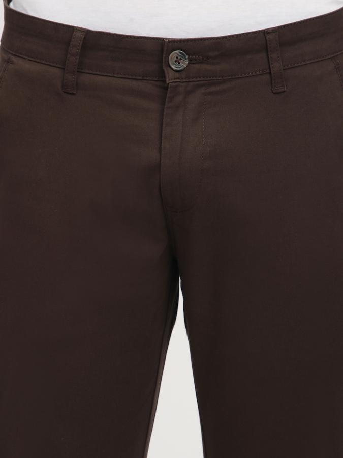 Men Cotton Skinny Fit Flat Front Solid Trousers