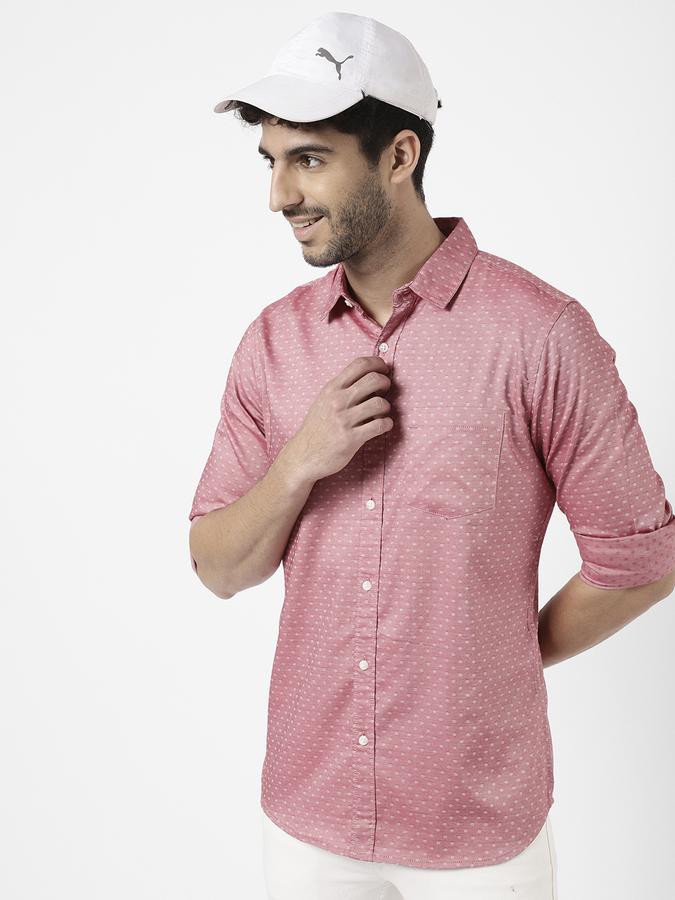 R&B Pink Men Casual Shirts