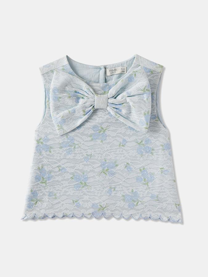 R&B Girls' Light Blue Printed Co-ord Set