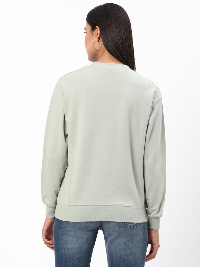 Women Cotton Regular Fit Round Neck Solid Sweatshirt