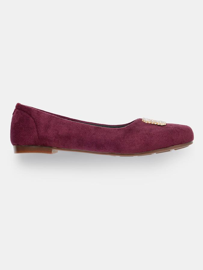 R&B Women Maroon Ballerinas image number 1