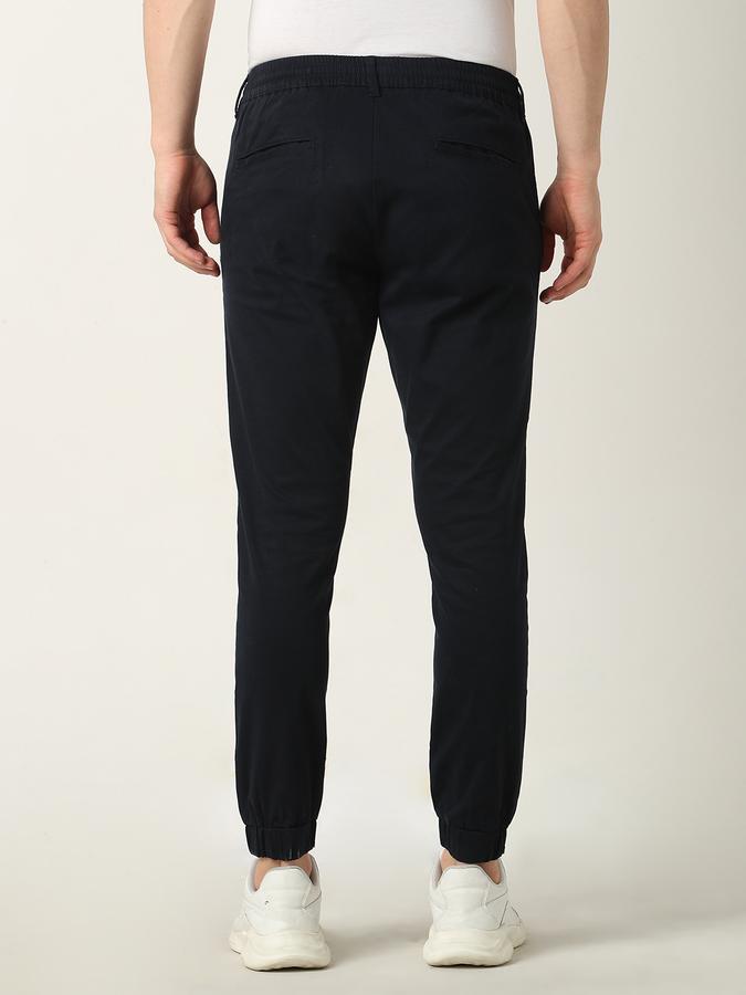 Men Slim Fit Flat-Front Trousers image number 3
