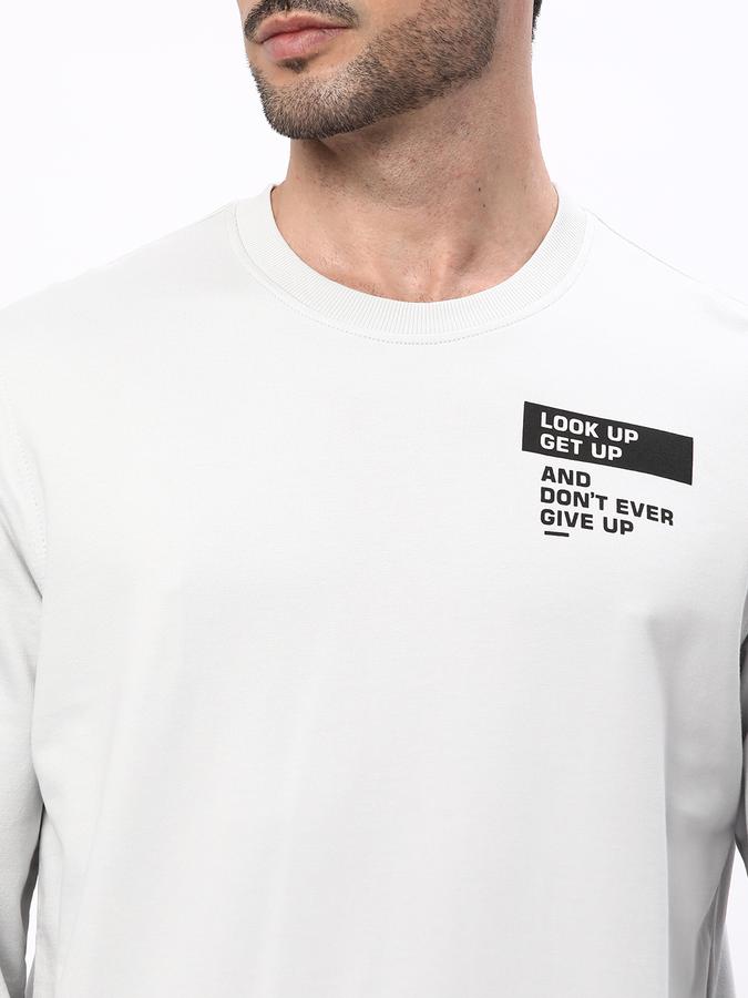 Men Cotton Regular Fit Crew Neck Graphic Sweatshirt
