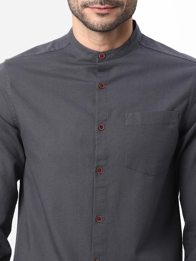 R&B Men Grey Casual Shirts image number 3