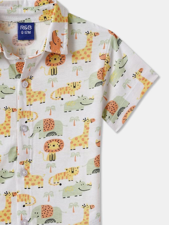 Boys Cotton Regular Fit Long Sleeve Printed Shirt