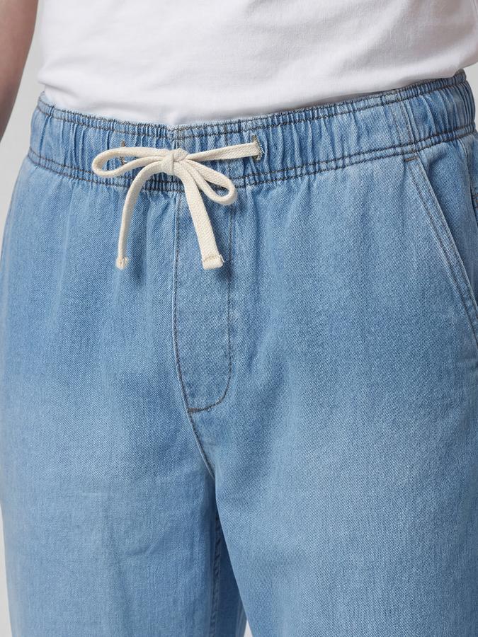 R&B Blue Solid Men Mid-Rise Relaxed Fit Jeans