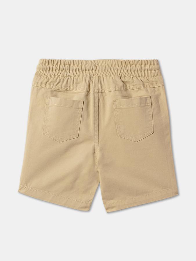 Boys Cotton Relaxed Fit Elastic Waist Clean Hem Shorts