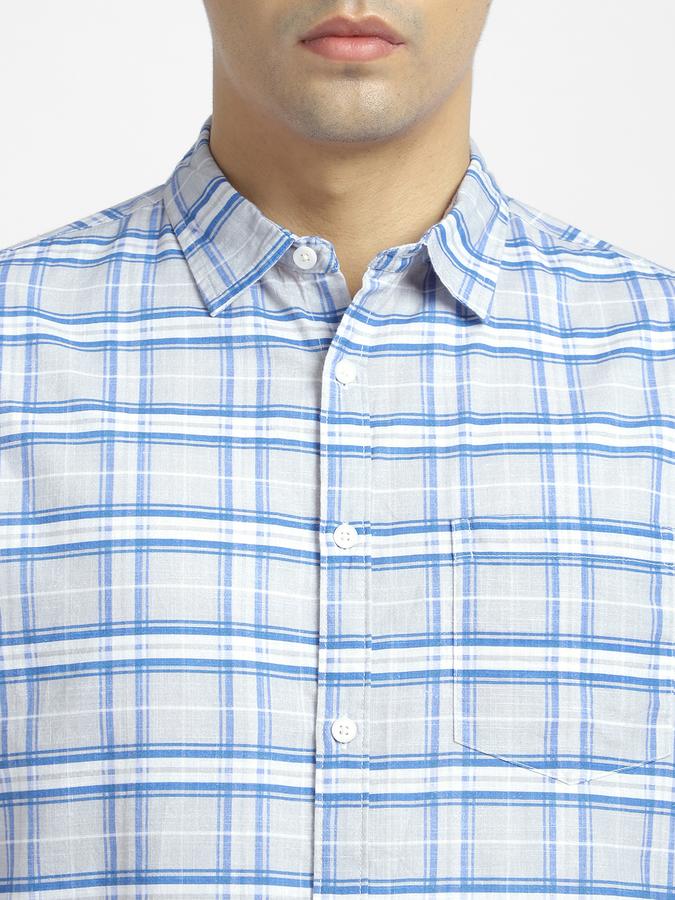 R&B Men's Blue Checked Shirt