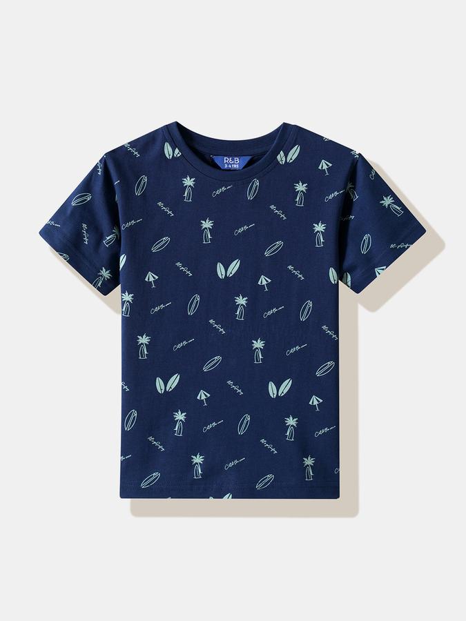 Boys Cotton Graphic T-shirt And Graphic Print Shorts Set