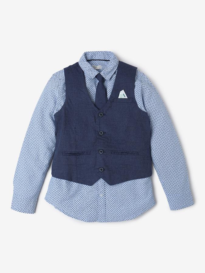 Boys Regular Fit Full Sleeve Spread Collar Shirt