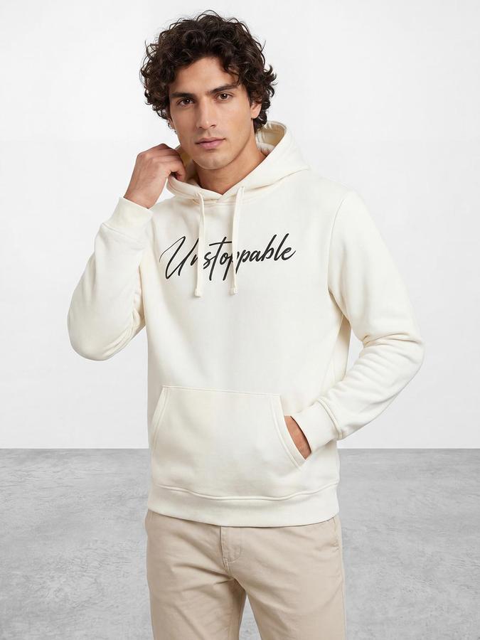 R&B White Blended Printed Men Sweatshirts