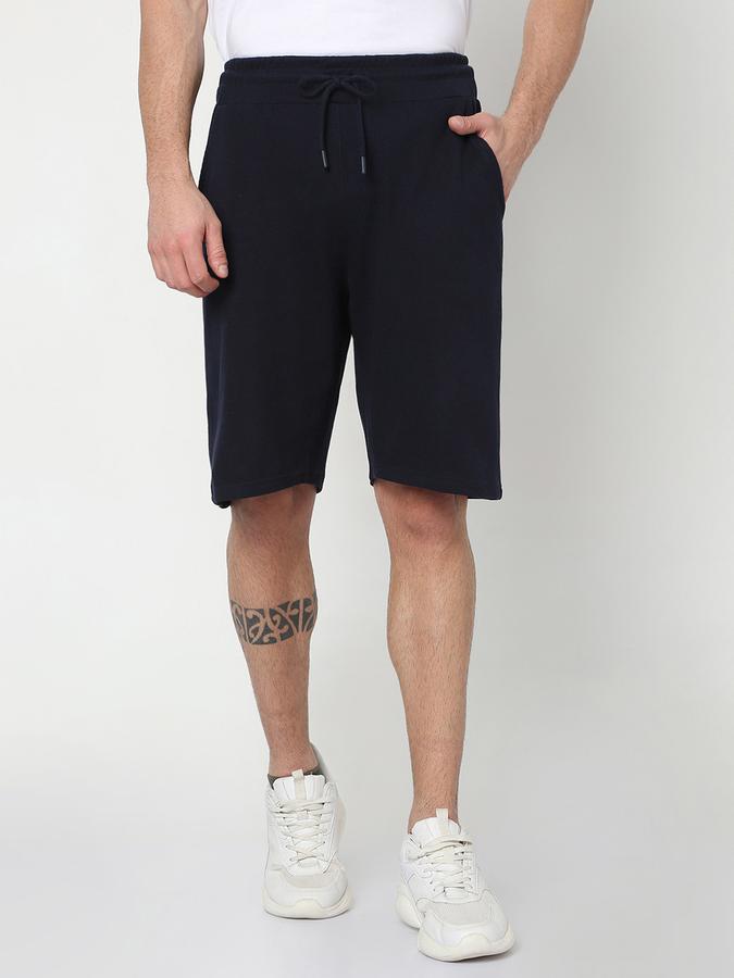 Men Regular Fit Knit Shorts with Insert Pockets image number 0