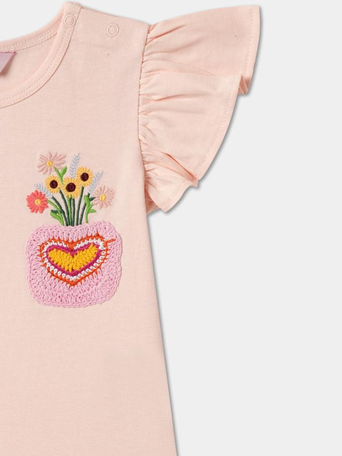 Girls Regular Fit Short Sleeve Crew Neck Top