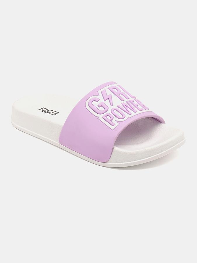 Girls Peep-Toe Slip-On Slides image number 2