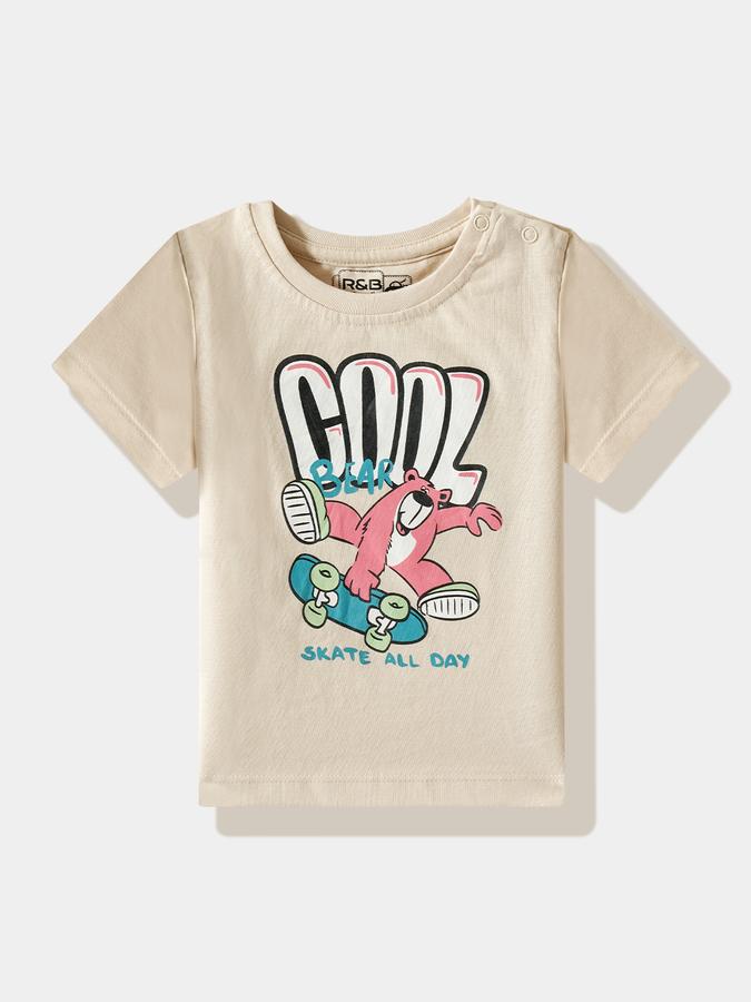 Boys Cotton Regular Fit Crew Neck Graphic T-shirt