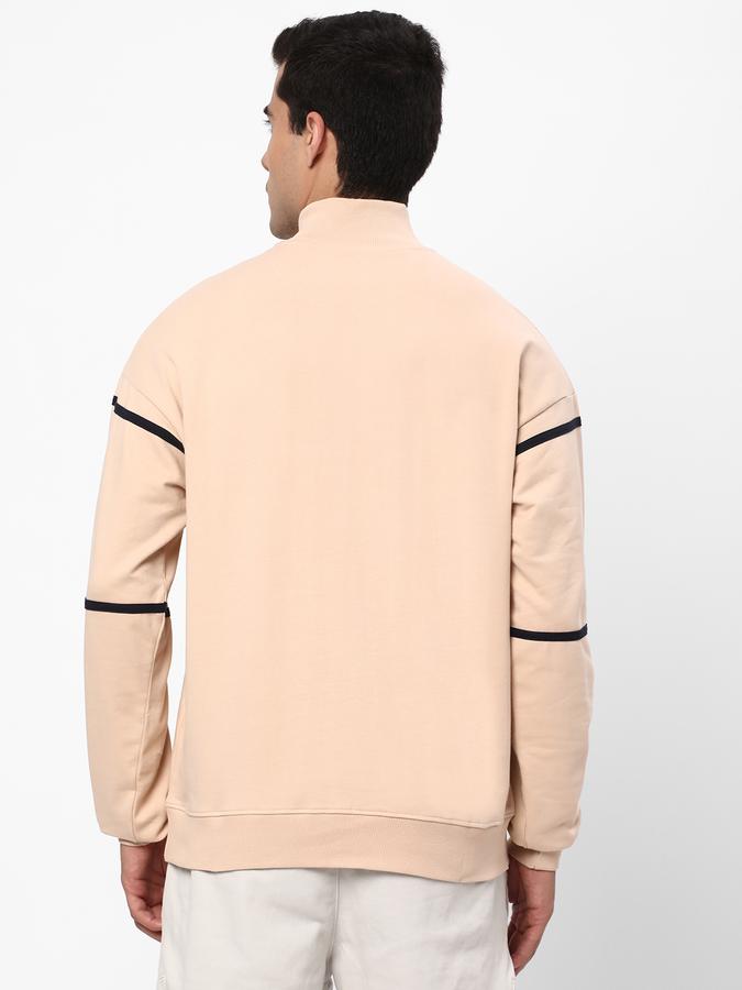 Men Fleece Regular Fit Half Zip Graphic Sweatshirt