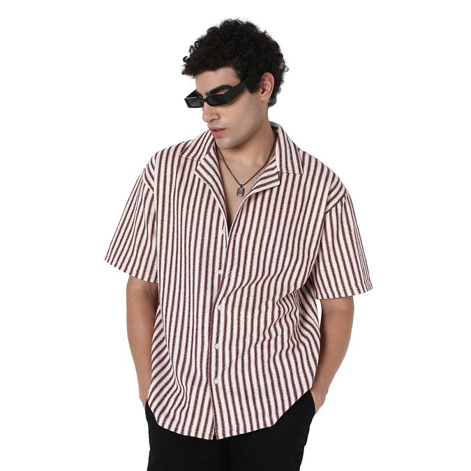 R&B Men's Red Striped Shirt
