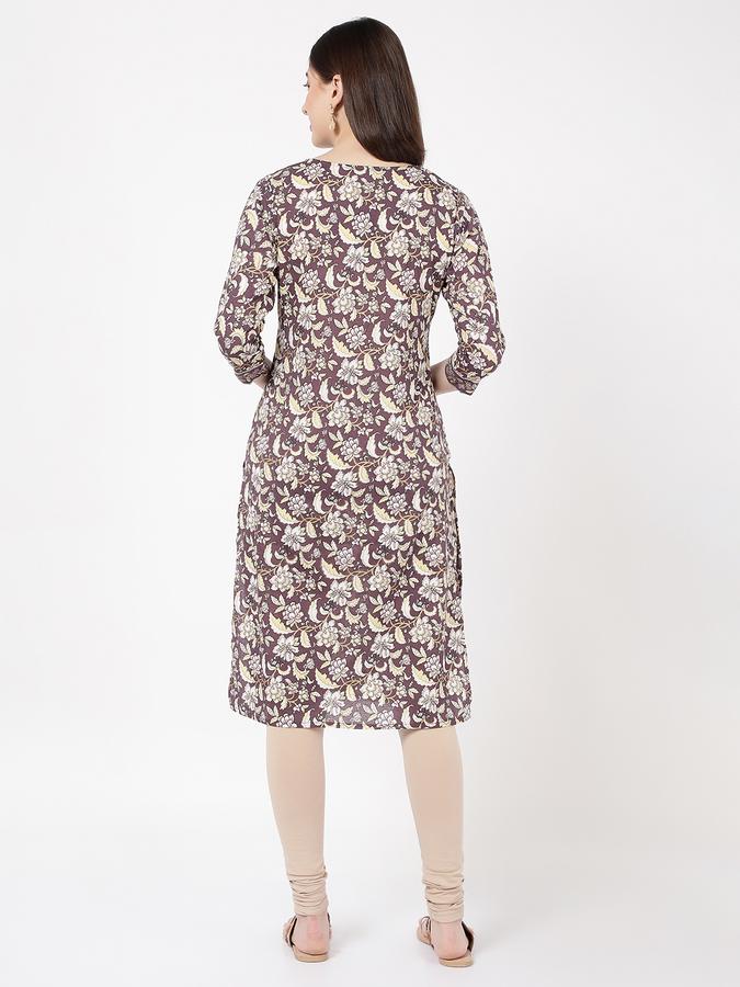 Women Floral Print Straight Kurta image number 3