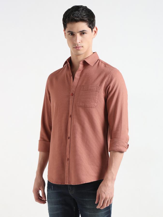 Men Textured Regular Fit Shirt with Patch Pocket image number 2