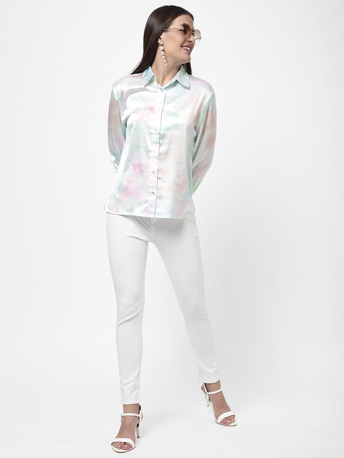 R&B Women's Digital Printed Satin Shirt image number 1
