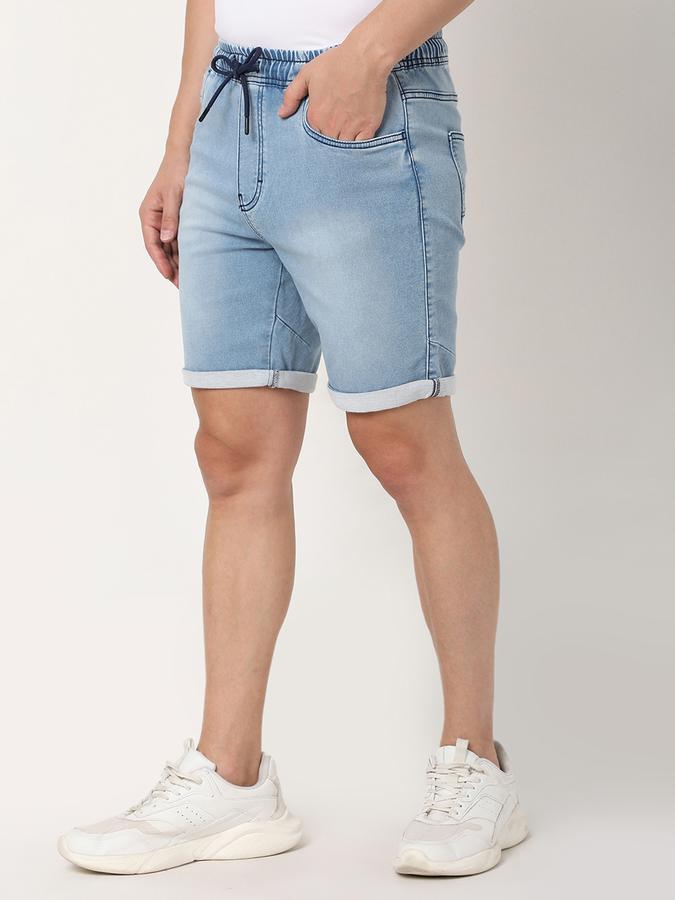 Men Regular Fit Shorts with Elasticated Drawstring Waist image number 1