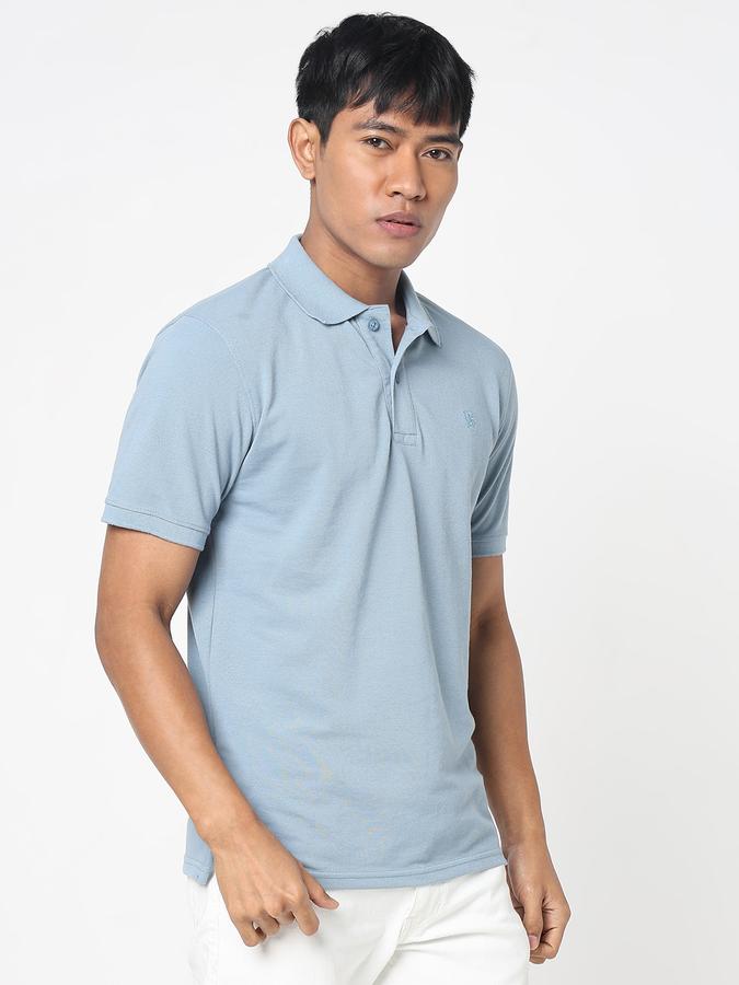 Solid Men Peter Pan Collar T-Shirt image number 3