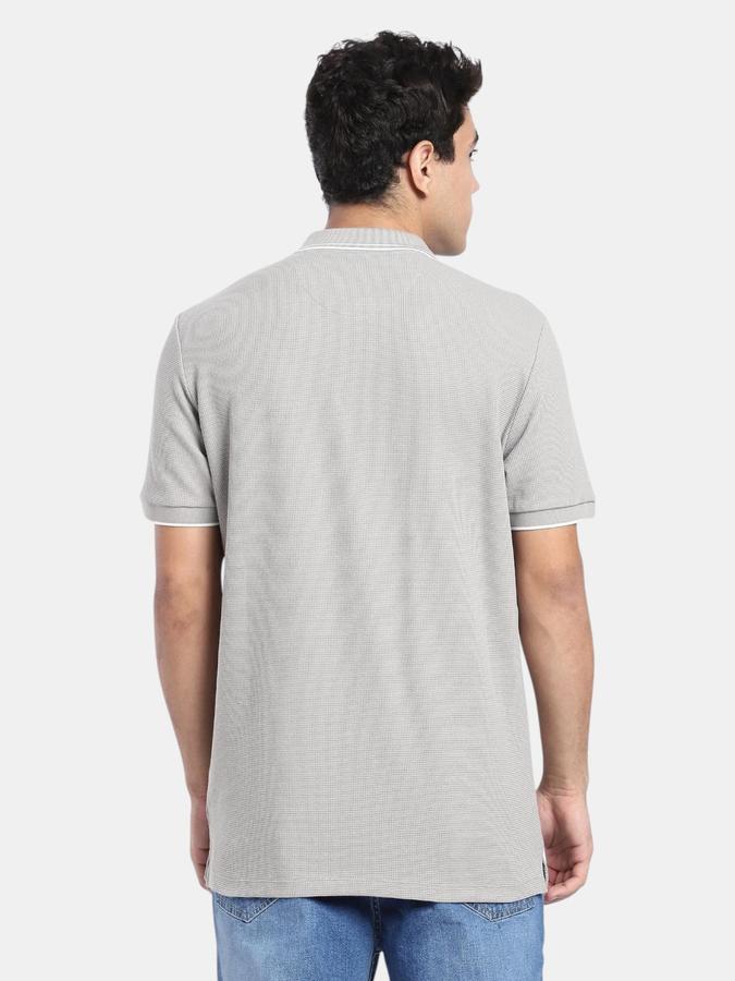 R&B Grey Solid Men Short Sleeve Polo T-shirt
