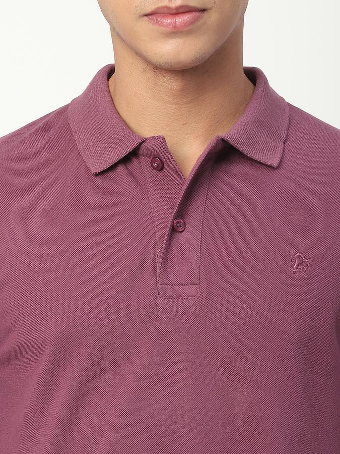 Solid Men Polo Neck T-Shirt image number 3